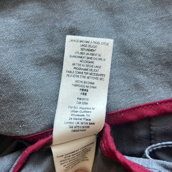 Free People Gray Utility Military Jacket with Red Trim and Gold Epaulets - Picture 14 of 16